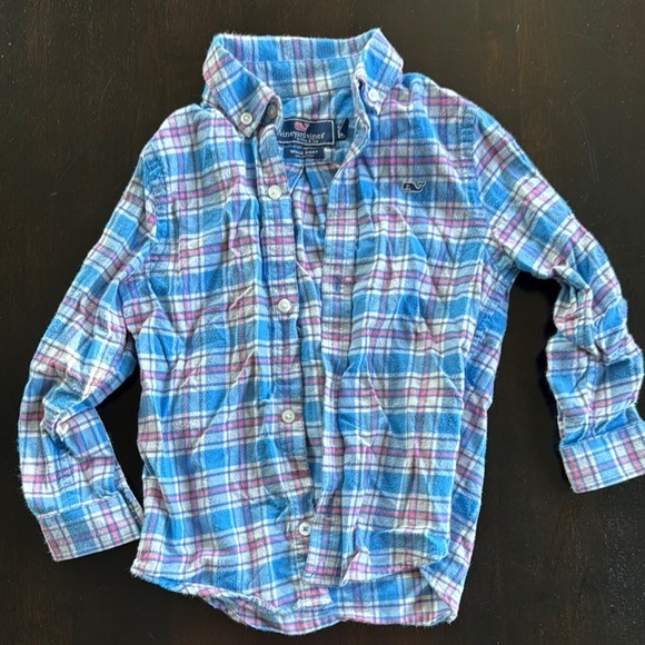 Vineyard Vines Classic Blue and Pink Plaid Shirt - Picture 1 of 3